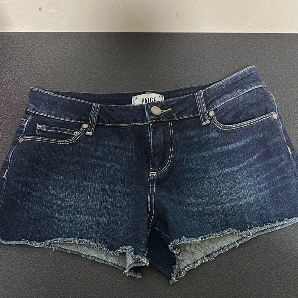 Paige Women's Dark Blue Denim Shorts